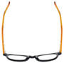 Top View of Eyebobs Take A Stand 2600-77 Designer Progressive Lens Prescription Rx Eyeglasses in Black Orange Crystal Unisex Classic Full Rim Acetate 47 mm