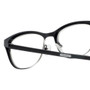 Close Up View of Eyebobs Irregular Curves Designer Reading Eye Glasses with Single Vision Prescription Rx Lenses in Gloss Black Ladies Square Full Rim Metal 51 mm