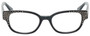 Front View of Eyebobs Study A Broad 2506-00 Ladies Cateye Reading Glasses Black Crystals 49 mm