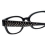 Close Up View of Eyebobs Study A Broad 2506-00 Ladies Cateye Reading Glasses Black Crystals 49 mm