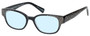 Profile View of Eyebobs Study A Broad 2506-00 Designer Blue Light Blocking Eyeglasses in Black Crystal Rhinestones Ladies Cateye Full Rim Acetate 49 mm