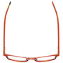 Top View of Eyebobs Win Win 3158-77 Designer Reading Eye Glasses with Custom Cut Powered Lenses in Orange Red Mesh Unisex Rectangle Full Rim Acetate 51 mm