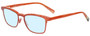 Profile View of Eyebobs Win Win 3158-77 Designer Blue Light Blocking Eyeglasses in Orange Red Mesh Unisex Rectangle Full Rim Acetate 51 mm