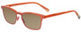 Profile View of Eyebobs Win Win 3158-77 Designer Polarized Sunglasses with Custom Cut Amber Brown Lenses in Orange Red Mesh Unisex Rectangle Full Rim Acetate 51 mm