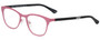 Profile View of Eyebobs Irregular Curves Ladies Designer Reading Glasses Satin Pink Black 51 mm