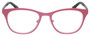 Front View of Eyebobs Irregular Curves Designer Reading Eye Glasses with Custom Left and Right Powered Lenses in Satin Pink Black Ladies Square Full Rim Metal 51 mm