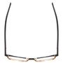 Top View of Eyebobs Win Win Designer Reading Eye Glasses with Custom Cut Powered Lenses in Gold Black Unisex Classic Full Rim Metal 51 mm