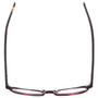 Top View of Eyebobs Low Hanging Fruit Designer Single Vision Prescription Rx Eyeglasses in Red Grey Glitter Marble Unisex Round Full Rim Metal 50 mm