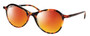 Profile View of Eyebobs Barbee Q 2603 30 Designer Polarized Sunglasses with Custom Cut Red Mirror Lenses in Orange Tortoise Havana Brown Ladies Cateye Full Rim Acetate 49 mm