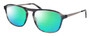 Profile View of Eyebobs Schmoozer 609 11 Designer Polarized Reading Sunglasses with Custom Cut Powered Green Mirror Lenses in Grey Tortoise & Gun Metal Unisex Square Full Rim Acetate 51 mm