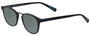 Profile View of Eyebobs Hung Jury Designer Polarized Sunglasses with Custom Cut Smoke Grey Lenses in Matte Black Unisex Round Full Rim Acetate 47 mm