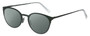 Profile View of Eyebobs Jim Dandy Designer Polarized Reading Sunglasses with Custom Cut Powered Smoke Grey Lenses in Satin Forest Green Crystal Unisex Round Full Rim Metal 50 mm