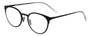 Profile View of Eyebobs Jim Dandy Designer Single Vision Prescription Rx Eyeglasses in Satin Black Crystal Unisex Round Full Rim Metal 50 mm