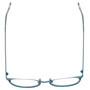 Top View of Eyebobs Jim Dandy Round Designer Reading Glasses in Satin Teal Blue Crystal 50mm