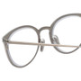 Close Up View of Eyebob Jim Dandy Unisex Round Designer Reading Glasses Satin Silver Crystal 50mm