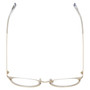 Top View of Eyebobs Jim Dandy Designer Reading Eye Glasses with Prescription Progressive Rx Lenses in Satin Gold Crystal Unisex Round Full Rim Metal 50 mm