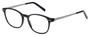Profile View of Eyebobs Kibitzer Designer Reading Eye Glasses with Custom Cut Powered Lenses in Gloss Black Silver Unisex Round Full Rim Metal 48 mm