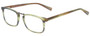 Profile View of Eyebobs Mensch Designer Reading Glasses in Green Amber Brown Crystal Marble 52mm
