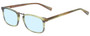 Profile View of Eyebobs Mensch Designer Blue Light Blocking Eyeglasses in Green Amber Brown Crystal Marble Unisex Square Full Rim Acetate 52 mm