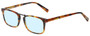 Profile View of Eyebobs Mensch Designer Blue Light Blocking Eyeglasses in Tortoise Havana Brown Gold Crystal Unisex Square Full Rim Acetate 52 mm