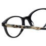 Close Up View of Eyebobs Miss Judged Designer Reading Eye Glasses with Custom Left and Right Powered Lenses in Black Marble Tortoise Havana Grey Ladies Cateye Full Rim Acetate 47 mm