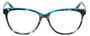 Front View of Eyebobs Myrna Designer Reading Eye Glasses with Custom Left and Right Powered Lenses in Black Turquoise Blue Marble Tortoise Havana Grey Ladies Cateye Full Rim Acetate 54 mm