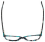 Top View of Eyebobs Myrna Designer Reading Eye Glasses with Custom Left and Right Powered Lenses in Black Turquoise Blue Marble Tortoise Havana Grey Ladies Cateye Full Rim Acetate 54 mm