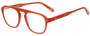Profile View of Eyebobs On the Nose Designer Reading Eye Glasses with Custom Cut Powered Lenses in Pink Red Grapefruit Crystal Unisex Square Full Rim Acetate 50 mm