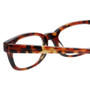 Close Up View of Eyebobs Over Served Designer Reading Eye Glasses with Prescription Progressive Rx Lenses in Dark Tortoise Havana Brown Gold Crystal Unisex Round Full Rim Acetate 51 mm