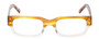 Front View of Eyebobs Peckerhead Designer Reading Eye Glasses with Custom Left and Right Powered Lenses in Blonde Tortoise Havana Brown Gold Crystal Unisex Rectangle Full Rim Acetate 50 mm