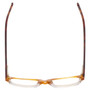 Top View of Eyebobs Peckerhead Designer Reading Eye Glasses with Custom Left and Right Powered Lenses in Blonde Tortoise Havana Brown Gold Crystal Unisex Rectangle Full Rim Acetate 50 mm