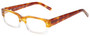 Profile View of Eyebobs Peckerhead Designer Progressive Lens Prescription Rx Eyeglasses in Blonde Tortoise Havana Brown Gold Crystal Unisex Rectangle Full Rim Acetate 50 mm
