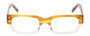 Front View of Eyebobs Peckerhead Designer Reading Eye Glasses with Prescription Progressive Rx Lenses in Blonde Tortoise Havana Brown Gold Crystal Unisex Rectangle Full Rim Acetate 50 mm