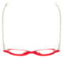 Top View of Eyebobs Peep Show Ladies Cateye Designer Reading Glasses Red White Marble 46 mm