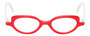 Front View of Eyebobs Peep Show Designer Reading Eye Glasses with Prescription Progressive Rx Lenses in Red Crystal White Marble Ladies Cateye Full Rim Acetate 46 mm