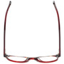 Top View of Eyebobs Phone It In Round Designer Reading Glasses Red Gold Marble Tortoise 49mm