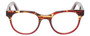 Front View of Eyebobs Phone It In Designer Reading Eye Glasses with Custom Left and Right Powered Lenses in Crystal Red Gold Marble Tortoise Unisex Round Full Rim Acetate 49 mm
