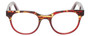Front View of Eyebobs Phone It In Designer Reading Eye Glasses with Prescription Bi-Focal Rx Lenses in Crystal Red Gold Marble Tortoise Unisex Round Full Rim Acetate 49 mm
