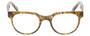 Front View of Eyebobs Phone It In Round Reading Glasses Stripe Gold Brown Marble Tortoise 49mm