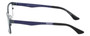 Side View of Eyebobs Protractor Designer Reading Glasses Gun Metal Black Matte Navy Blue 54mm