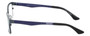Side View of Eyebobs Protractor Designer Reading Eye Glasses with Custom Left and Right Powered Lenses in Gun Metal Black Matte Navy Blue Unisex Square Full Rim Metal 54 mm