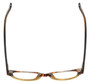 Top View of Eyebobs Rita Book Designer Reading Eye Glasses with Custom Left and Right Powered Lenses in Light Tortoise Havana Brown Gold Crystal Ladies Round Full Rim Acetate 47 mm