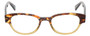 Front View of Eyebobs Rita Book Designer Reading Eye Glasses with Prescription Bi-Focal Rx Lenses in Light Tortoise Havana Brown Gold Crystal Ladies Round Full Rim Acetate 47 mm