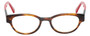 Front View of Eyebobs Rita Book Designer Reading Eye Glasses with Single Vision Prescription Rx Lenses in Tortoise Havana Brown Gold Red Ladies Round Full Rim Acetate 47 mm