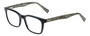 Profile View of Eyebobs C See Through Designer Reading Eye Glasses with Custom Cut Powered Lenses in Gloss Black Mosaic White Snakeskin Unisex Square Full Rim Acetate 52 mm