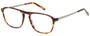 Profile View of Eyebobs Schmoozer Designer Single Vision Prescription Rx Eyeglasses in Tortoise Havana Brown Gold Silver Unisex Square Full Rim Acetate 52 mm