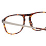 Close Up View of Eyebobs Schmoozer Designer Reading Eye Glasses with Prescription Progressive Rx Lenses in Tortoise Havana Brown Gold Silver Unisex Square Full Rim Acetate 52 mm