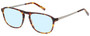 Profile View of Eyebobs Schmoozer Designer Blue Light Blocking Eyeglasses in Tortoise Havana Brown Gold Silver Unisex Square Full Rim Acetate 52 mm