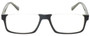 Front View of Eyebobs Size Matters Designer Reading Eye Glasses with Single Vision Prescription Rx Lenses in Gloss Black Unisex Square Semi-Rimless Acetate 56 mm
