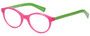 Profile View of Eyebobs Soft Kitty Designer Reading Eye Glasses with Custom Cut Powered Lenses in Pink Crystal Green Ladies Cateye Full Rim Acetate 48 mm